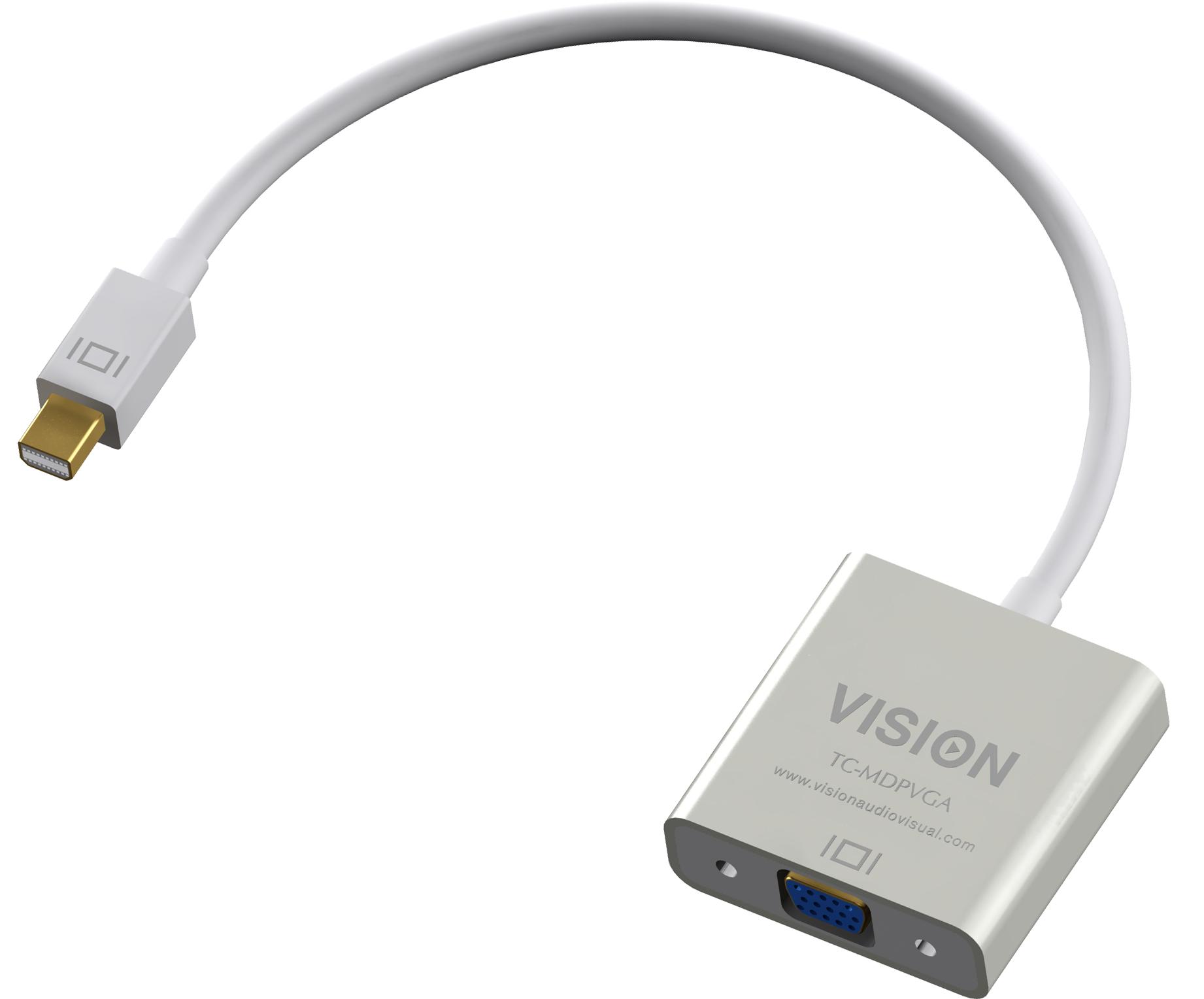 An image showing Professioneller Mini-DisplayPort-zu-VGA-Adapter, weiß